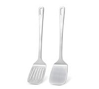 Puthernm Spatules en Acier Inoxydable Set Metal Spatule Solide à Fentes Solide Spatule Robuste Lourde