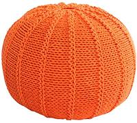 PUTHLLA Pouf Rond tricoté à la Main, Repose-Pieds Confortable en Corde de Coton tressée de Style câble (Couleur : B, Taille : 48 x 48 x 35 cm (19 x 19 x 14 Pouces))