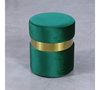 PUTHLLA Repose-Pieds de Style Nordique, Banc à Chaussures Rond en Daim de Couleur Unie et Simple de Phnom Penh, décoration de Salon et de Chambre à Coucher (Couleur : Vert)
