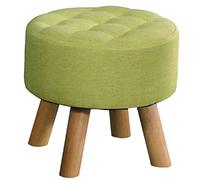 PUTHLLA Repose-Pieds en Tissu de Couleur Unie, Banc à Chaussures carré de 40 cm, Pied de Tabouret en Bois Massif, Meubles de décoration pour la Maison de Salon (Couleur : Vert Moutarde, Taille : ro