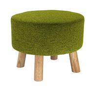 PUTHLLA Repose-Pieds Ottoman rembourré Banc à Chaussures Tabouret de canapé en Tissu Tabouret Rond Petit Repose-Pieds Maison Tabouret de Pied en Bois Massif Cuisine Salon, 8 Couleurs (Couleur : Vert