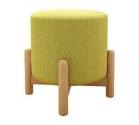 PUTHLLA Repose-Pieds Rond Repose-Jambes Ottoman, Pouf Moderne pour Salon, Chambre à Coucher, Tabouret Multifonction avec Housse Amovible