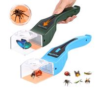 PUTINEI 2 PCS Attrape Insecte Attrape Araignée,Piège à Insectes Vivant avec Loupe 5X,Attrape-Insectes Manuel,Facile à Attraper et Observer Insectes,pour la Maison et Le Jardin