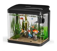 PUTINEI Aquarium Nano - 15 l - Avec lumières LED et système de filtration - Kit complet - Noir