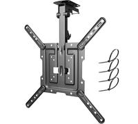 PUTORSEN 23 à 55 Pouces Support TV Plafond, Pliable Support de Téléviseur Pivotant Ajustable pour Plafonds Plats ou Inclinés,Hauteur Réglable Support Plafond TV pour un Maximum 20KG,Max VESA 400x400mm