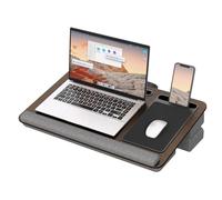 PUTORSEN Laptop Desk Convient à Un Ordinateur Portable jusqu'à 17,3 Pouces, Bureau Portable avec Coussin d'oreiller et Tapis de Souris pour Ordinateur Portable MacBook Tablette, Marron