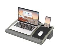 PUTORSEN Laptop Desk Convient à Un Ordinateur Portable jusqu'à 17,3 Pouces, Bureau Portable avec Coussin d'oreiller et Tapis de Souris pour Ordinateur Portable MacBook Tablette, Gris