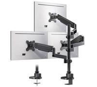 PUTORSEN Support 3 Ecran PC pour Écran de 17 à 32 Pouces, Support Triple Ecran, Capacité de Poids de 9kg par Bras, Support d'écran Pivotant et Inclinable, Support Ecran PC 3 Ecran, VESA 75/100 mm