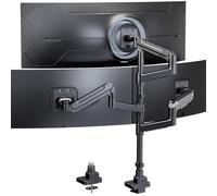 PUTORSEN Support 3 Ecran PC pour Écran de 17 à 49 Pouces, Support Triple Ecran, Capacité de Poids de 20kg par Bras, Support d'écran Pivotant et Inclinable, Support Ecran PC 3 Ecran, VESA 75/100 mm
