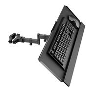 PUTORSEN Support de colonne pour tiroir clavier - Support pour clavier et souris convient à la plupart des claviers standard et surdimensionnés, inclinaison et rotation, supporte jusqu'à 1kg, noir