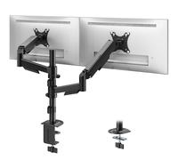 PUTORSEN Support d'écran pour 2 écrans de 17 à 32 ", réglable en hauteur, avec bras de 9 kg, support d'écran inclinable et pivotant, VESA 75/100 mm
