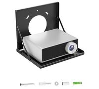 PUTORSEN Support Mural pour Projecteur Pliable Flip Down jusqu'à 10kg | Plat comme un cadre photo inutilisé, Montage simple et rapide. Pour home cinéma, bureau, réunions
