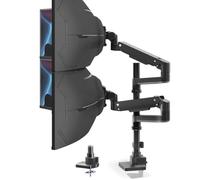 PUTORSEN Support pour écran de 17 à 57 ", pour 2 écrans, Ressort à gaz, Support de Bureau réglable en Hauteur, pivotant, Poids 2 à 20 kg par Bras, VESA 75/100 mm
