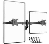 PUTORSEN Ultra Wide Double Support Mural Ecran PC de 24 à 38 Pouces jusqu'à 10KG, Support Mural Double Ecrans, Inclinaison, Rotation et Pivotant, Support Double Ecran PC, VESA 75/100mm, Noir