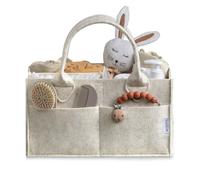 PUTSKA Organisateur Caddy à Couches Bébé - Panier de Rangement pour Table à Langer - Cadeau Naissance & Liste de Naissance - Essentiels Bébé - Déco Mixte - Blanc Grand