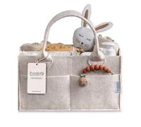 PUTSKA Organisateur Caddy à Couches Bébé - Panier de Rangement pour Table à Langer - Cadeau Naissance & Liste de Naissance - Essentiels Bébé - Déco Mixte - Moka Moyen