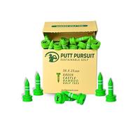 Putt Pursuit Bamboo 25 mm Green Castle Tees de Golf (Lot de 30) Matériau Durable, biodégradable et Durable Hauteur de Balle constante et Friction réduite Accessoires de Golf Professionnels