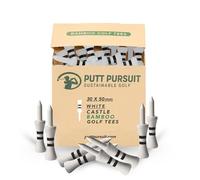 Putt Pursuit Castle Lot de 30 Tees de Golf en Bambou 50 mm - Matériau Durable, biodégradable et Durable - Hauteur de Balle constante et réduction de la Friction - Accesso