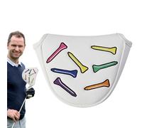 Putter Cover - PU Leather Mallet Golf Putter Headcover, Magnetic Closure Protective Cover with Embroidery Design, Portable Golfs Club Head Protector, Stylish Accessories for Men Women Golfers