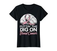 Puttin' The Dig on Breast Cancer Ballon de Volleyball T-Shirt Graphique avec Valeur