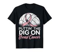 Puttin' The Dig on Breast Cancer Ballon de Volleyball T-Shirt Graphique avec Valeur