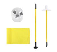 Putting Green Flagstick | Detachable 2 Section Pole with Drain Hole Cup | Practice Target for Indoor/Outdoor Training | 32.7 Inch Flag Stick with Nylon Flag (Yellow)