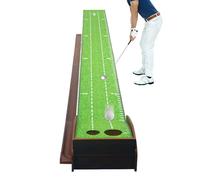 Putting Mat Training Equipment - Solid Wood Golf Mat, Indoor Practice | Portable Golf Swing Skill Improvement System, Stable Hardwood Construction Training Device for Men Women Adults Home