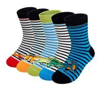 PUTUO Chaussette Enfant 27-30 Garçon: Socquettes en Coton Enfants Chaussettes Chaude Fantaisie Animaux Rigolotes 4-6 Ans 5 paires dinosaure