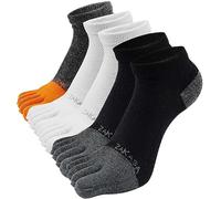 PUTUO Chaussettes à Doigts de Sport pour Homme: Chaussettes de Sport en Cotton à 5 Orteils pour Homme Courtes Socquettes de Sport Respirantes avec Cinq Doigt de Pied 5 Paires 43-46