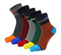 PUTUO Chaussettes avec Orteils Homme Chaussettes Doigts de Pied Séparés, Homme Chaussettes de Sport et d'affaire en Coton, 5 paires
