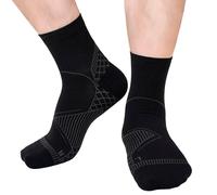PUTUO Chaussettes Neuropathie pour Hommes et Femmes: Chaussettes Anti Douleur de Compression pour Polyneuropathie et Fasciite Plantaire 1Paire Noir M