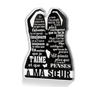 Putuo Decor Décoration Acrylique Silhouette - À Ma Sœur - Cadeau de Fratrie Émotionnel avec Citation - Décor de Bureau ou Chambre