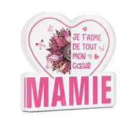 Putuo Decor Décoration Cœur Mamie - Je T’Aime de Tout Mon Cœur - Motif Tournesol et Papillons - Cadeau Tendresse