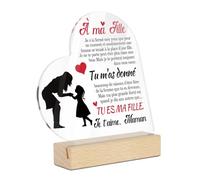 Putuo Decor Décoration en Acrylique À ma Fille, Tu m’as donné Le Plus Beau Cadeau, TU ES MA Fille avec Message d’Amour et Illustration - Cadeau Sentimental pour Anniversaire, Noël, Fête des Mères