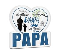 Putuo Decor Décoration en Acrylique Le Meilleur Papa du Monde avec Illustration de Père et Fils pour Fête des Pères, Anniversaires, Noël