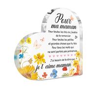 Putuo Decor Décoration en Acrylique "Pour ma maman, je t’aime maman" avec Fleur et Papillon - Idée Cadeau pour Fête des Mères, Anniversaires et Autres Occasions Spéciales