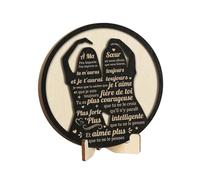 Putuo Decor Décoration Ronde en Bois MDF pour Sœur - Plaque Gravée Silhouette Sœurs avec Message Affectueux, Ornement de Bureau Chambre Salon, Cadeau Anniversaire Noël Fête des Mères pour Ma Sœur