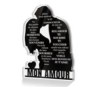 Putuo Decor Décoration Silhouette Romantique - Mon Amour - Message d’Amour en Français - Cadeau de Couple Sentimental