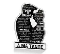 Putuo Decor Plaque Acrylique À MA TANTE Tante Si Spéciale Décoration Bureau Message Merci Je t’aime Cadeau Tante Anniversaire Noël Salon Chambre