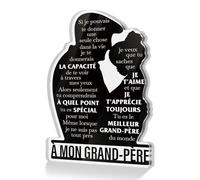 Putuo Decor Plaque Acrylique À MON GRAND-PÈRE Décoration Bureau Message Je t’aime Cadeau Grand-Père Anniversaire Noël Fête des Grands-Pères Salon Chambre