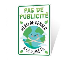 Putuo Decor Plaque Métallique Pas de Publicité Merci de Penser à la Planète Panneau Vintage en Aluminium Décoratif pour Jardin Maison Terrasse Sensibilisation Écologique 30x20 cm