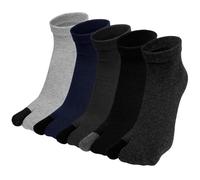 PUTUO Japonaise Tabi Chaussettes pour Homme: Tong Chaussettes à 2 Doigts Flip Flops Chaussettes à Deux Orteils de Sport en Coton pour Homme - 5 Paires mélanger Taille 40-44