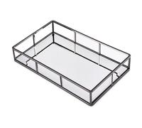 PuTwo Miroir, Noir fumé, métal, Bijoux, décoratif, Verre, Organisateur de Parfum, Plateaux de Coiffeuse pour Salle de Bain, comptoir, 3271 cm