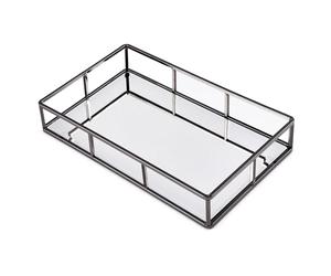 PuTwo Miroir, Noir fumé, métal, Bijoux, décoratif, Verre, Organisateur de Parfum, Plateaux de Coiffeuse pour Salle de Bain, comptoir, 3271 cm