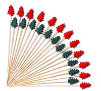 PuTwo Pic à Cocktail, 100 Pièces 12cm Pick Cocktail avec des Arbres, Cocktail Picks Pic Brochette Bois pour Anniversaire, Mariage, Fête, Soirée pour Gateau, Buffet, Fromage, Fruits, Hamburger