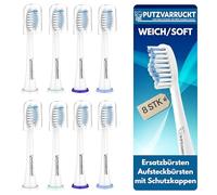 PUTZVARRUCKT Lot de 8 brossettes souples compatibles avec Philips Sonicare - Têtes de brosse à dents sonique pour un nettoyage en douceur - Brosses de rechange compatibles avec les modèles HX