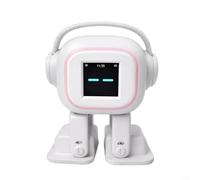 Puupaa AI Chatbot Robot avec interaction émotionnelle, chant et danse, commande vocale, affichage expressif, personnalisable pour tous les âges (blanc)