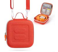 Puupaa Étui de rangement rigide pour Yoto Mini (édition 2024), étui de voyage de protection avec bandoulière réglable, porte-cartes inclus (orange)
