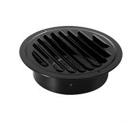 Puupaa Grille d'aération ronde en acier inoxydable de 70 à 200 mm - Couvercle d'échappement mural extérieur - Couvercle de conduit d'air de cuisine - Noir - Résistant aux intempéries (80 mm)