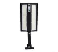 Puupaa Lampadaire LED solaire d'extérieur étanche avec détecteur de mouvement pour jardin, allée avec télécommande, grand angle de 320°, détection de 20 m, noir